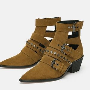 Zara 5133/301/03 Leather Suede Boots size 38